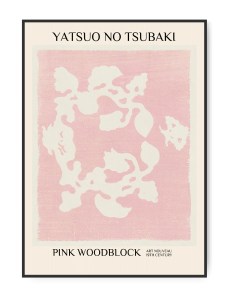 Poster Pink woodblock, 29,7 x 42 A3 (29,7 x 42 cm) – Kunstdruck