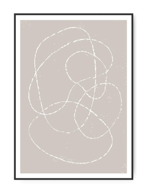 Beige Abstrakt No.2, A4 21 x 30 cm plakat