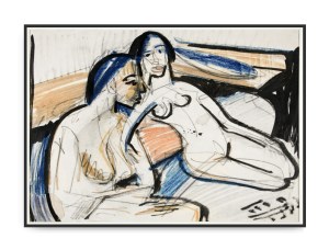 Ernst Ludwig Kirchner, Two women in Studio, A4 21 x 30 cm plakat