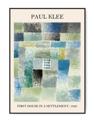 Paul Klee, First house in a settlement, A4 21 x 30 cm plakat