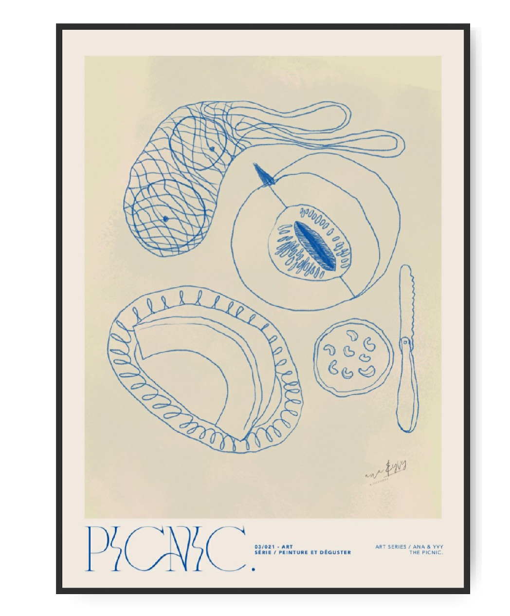 Ana & Yvy Picnic, 50x70 cm Plakat