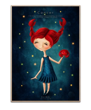 Stjernetegn Krebsen pige, med valgfrit navn og Dato