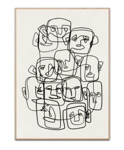 Oneline Faces , A4 plakat