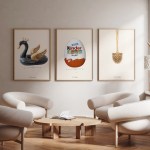 Plakatsæt 3 stk - Koglen Ægget & Svanen