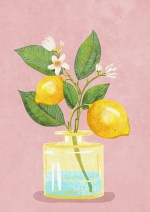 Lemonbunch in vase Str. A5 (15x21 cm)