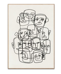 Oneline Faces plakat, 50x70 cm