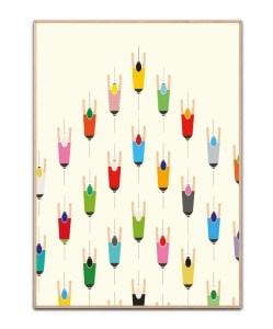 Leading the Pack Cycling  plakat by Wallchart 50x70 cm