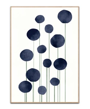 Blue Watercolor flowers, Poster