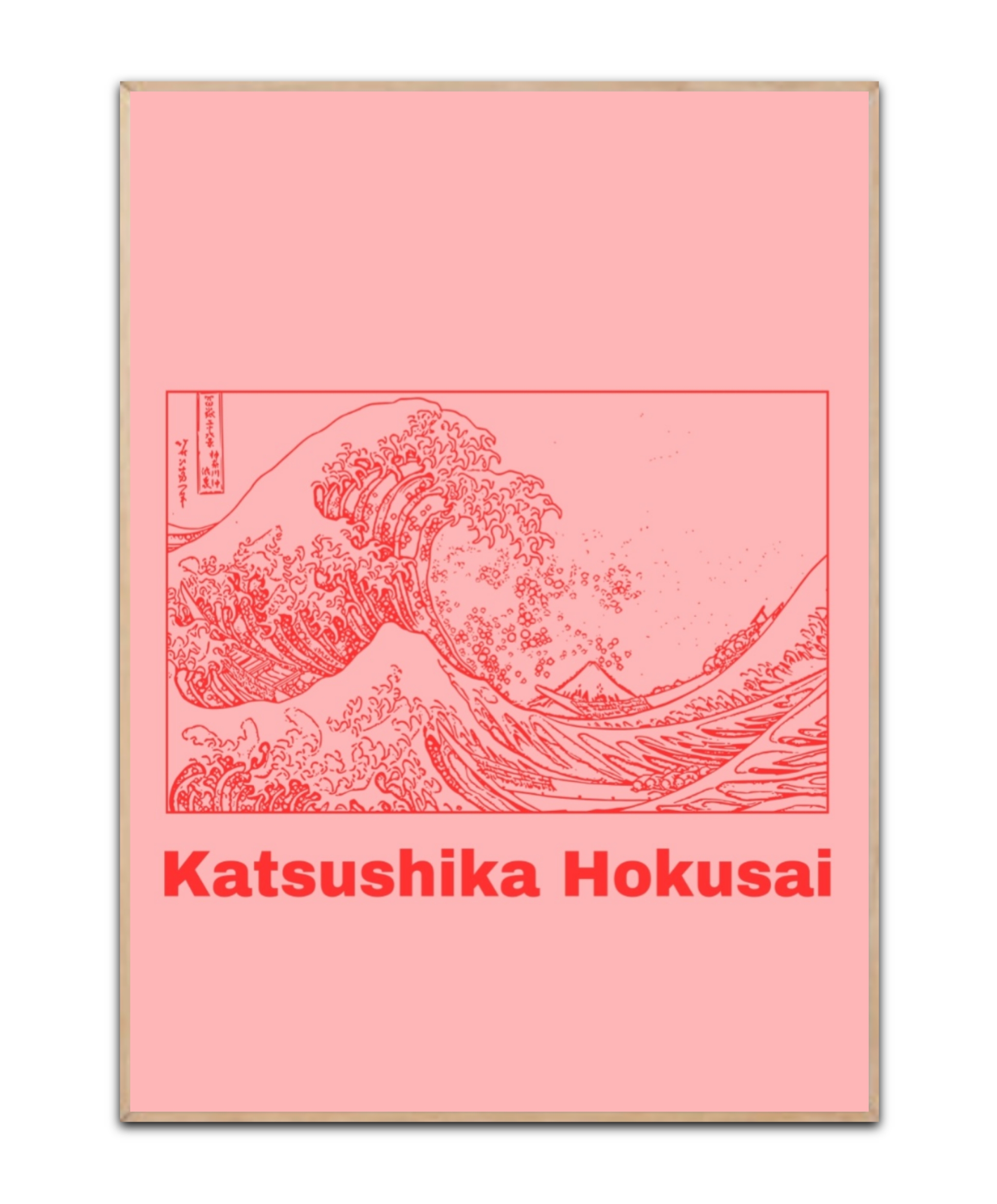 Katsushika Hokusain - Pink Wave, Poster