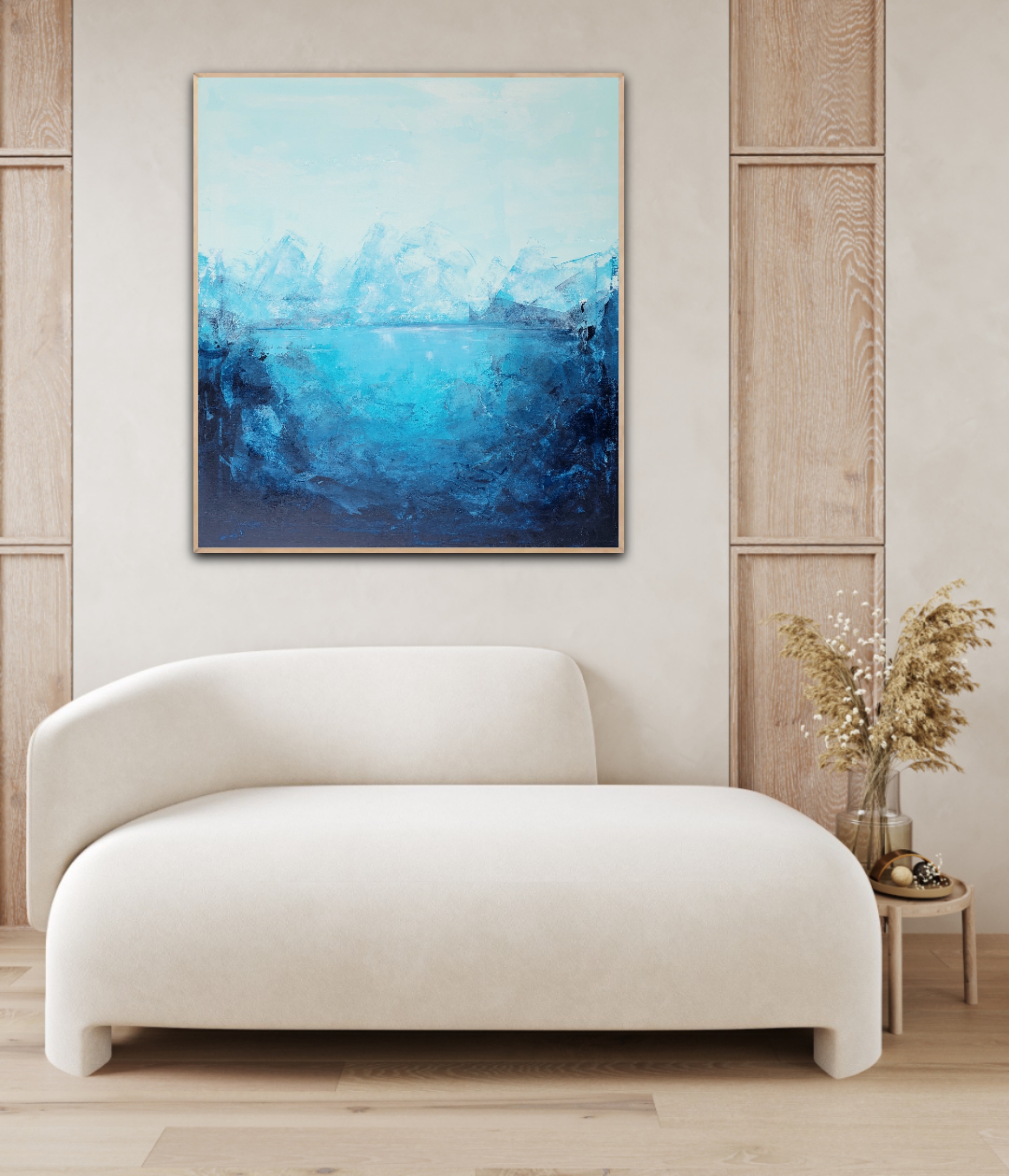 Blue nature, Originalt maleri 90x100 cm – Bild 3