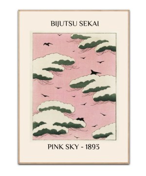 Bijutsu Sekai, Pink sky Poster, 50×70