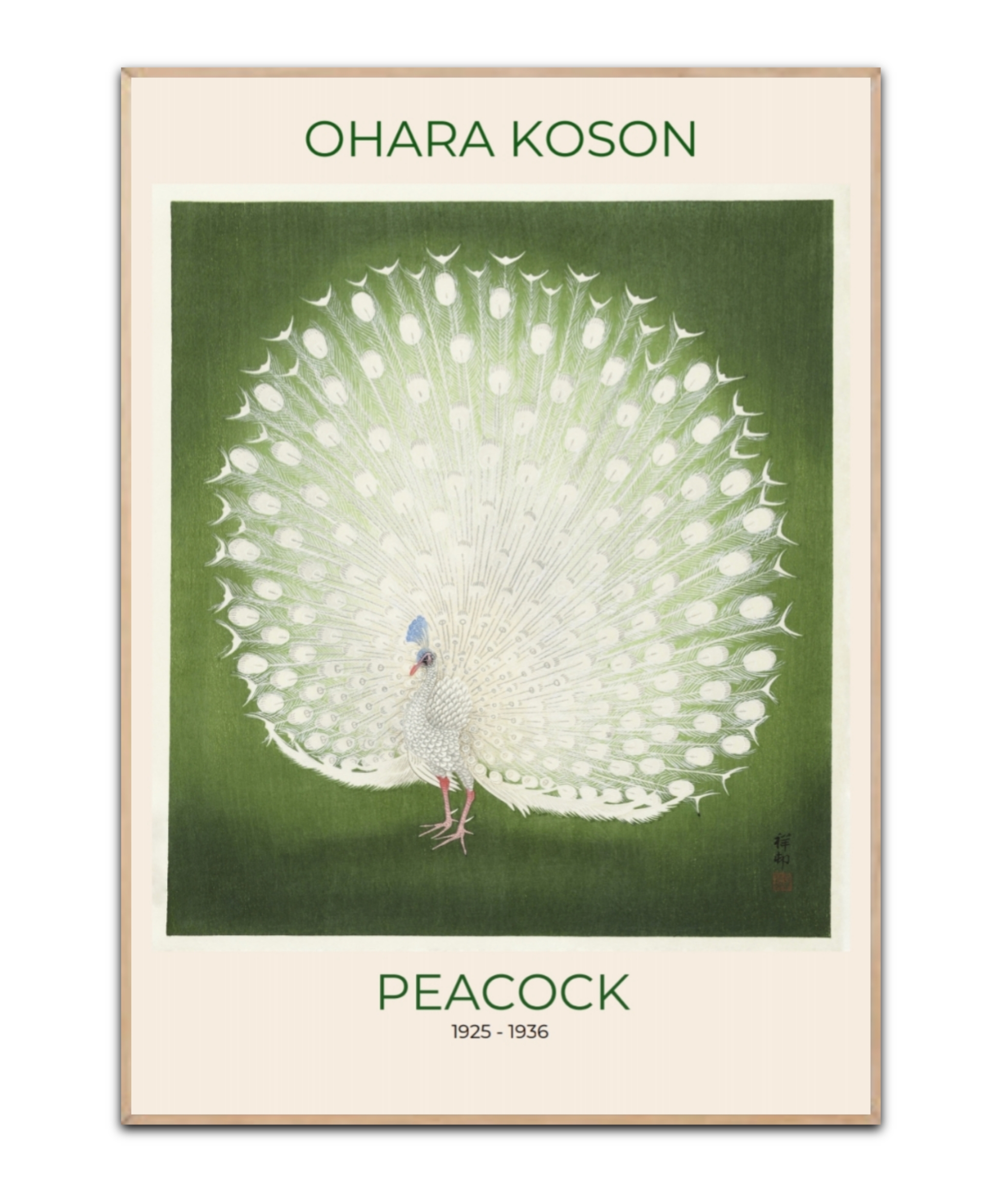Ohara Koson, Peacock Grün Poster