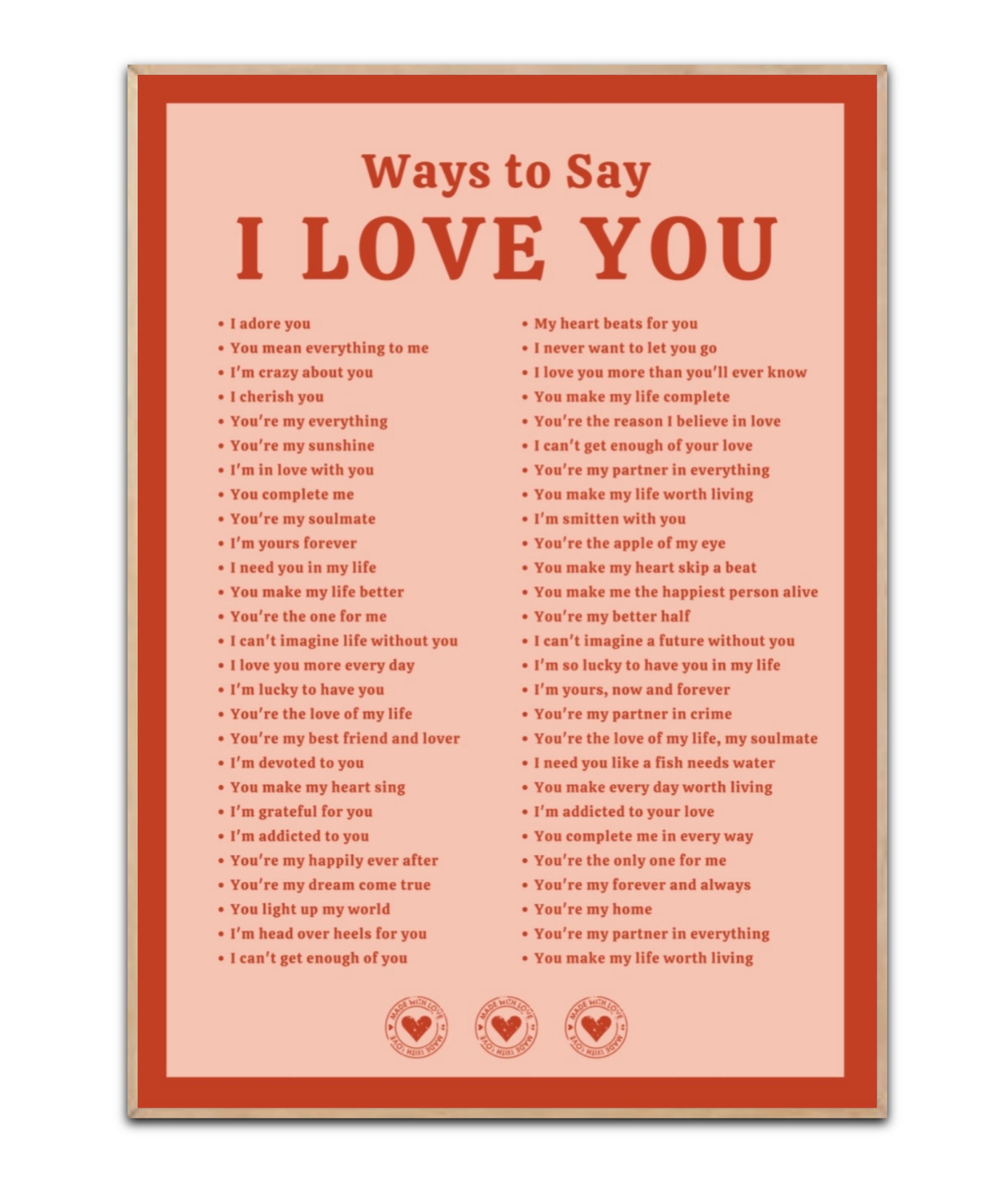 Ways to say in love you Poster