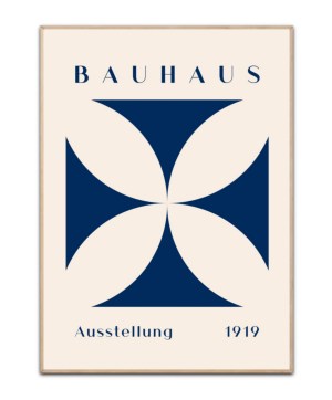 Bauhaus 1919 blue flower Poster