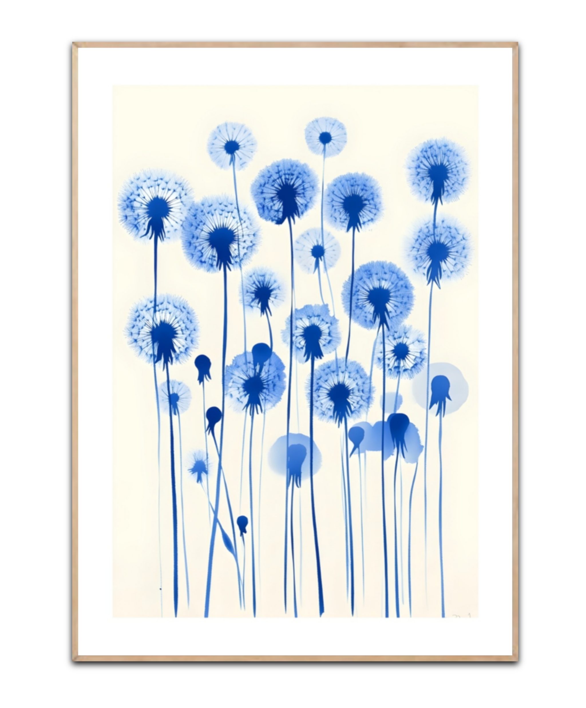 Blue Dandelions Poster
