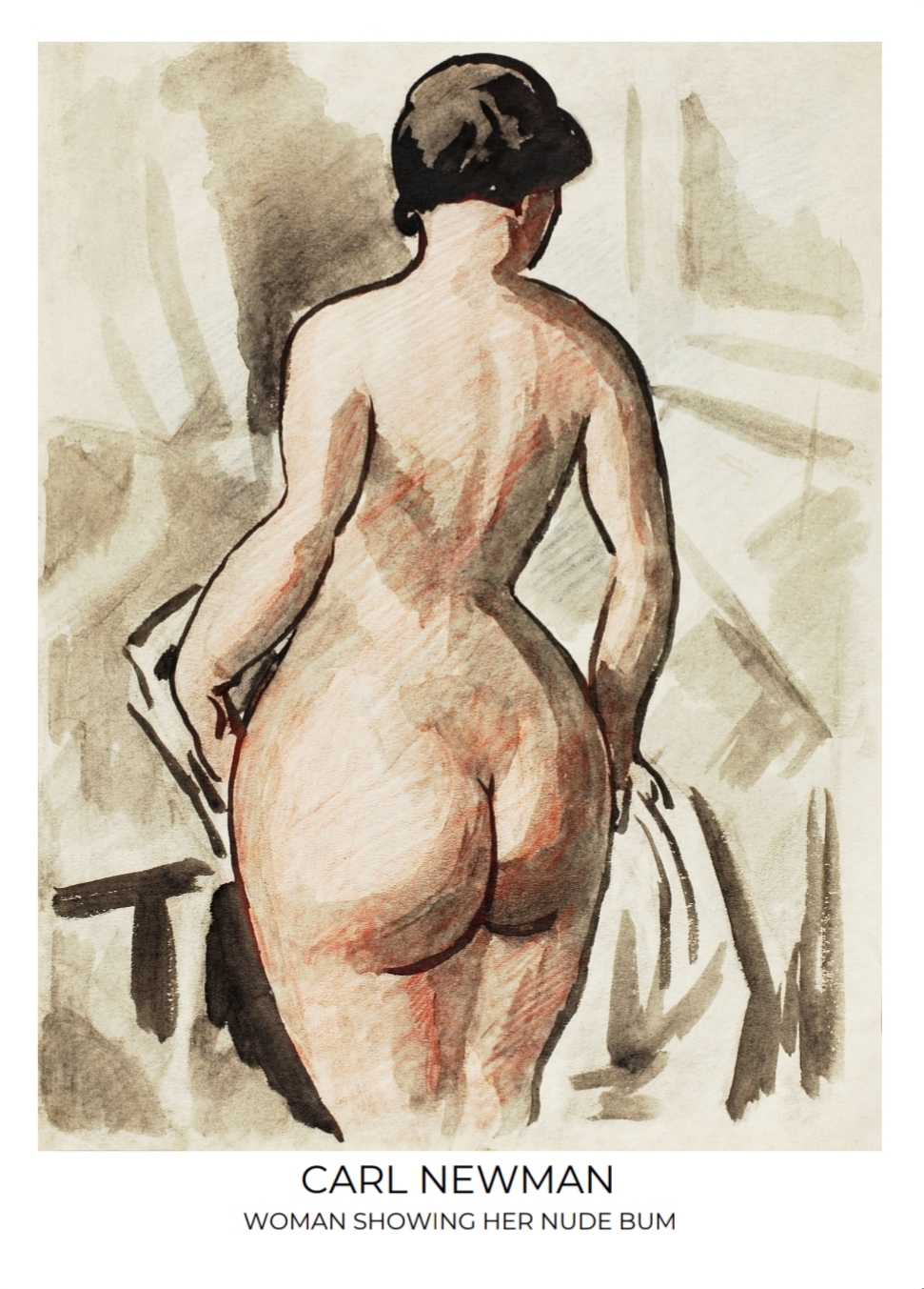 Carl Newman - Woman showing her nude bum, Poster – Bild 5