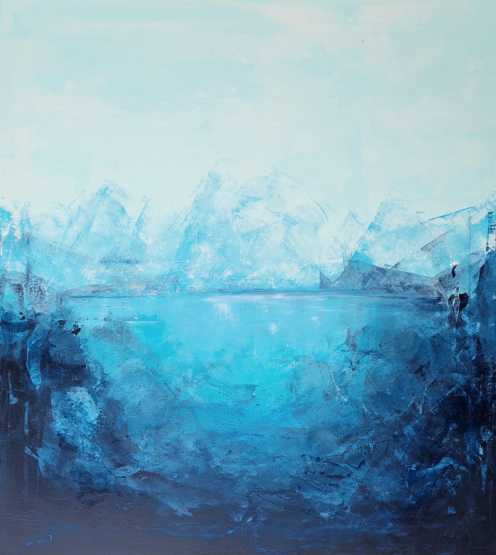 Blue nature, Originalt maleri 90x100 cm