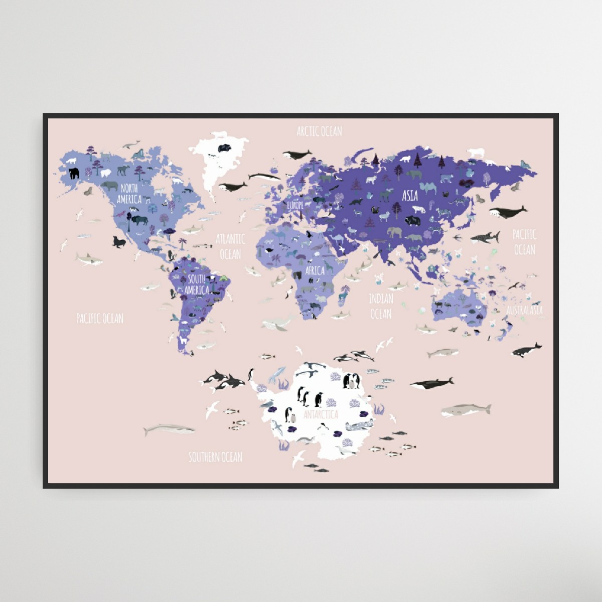 World Map Rosa, Poster – Bild 6
