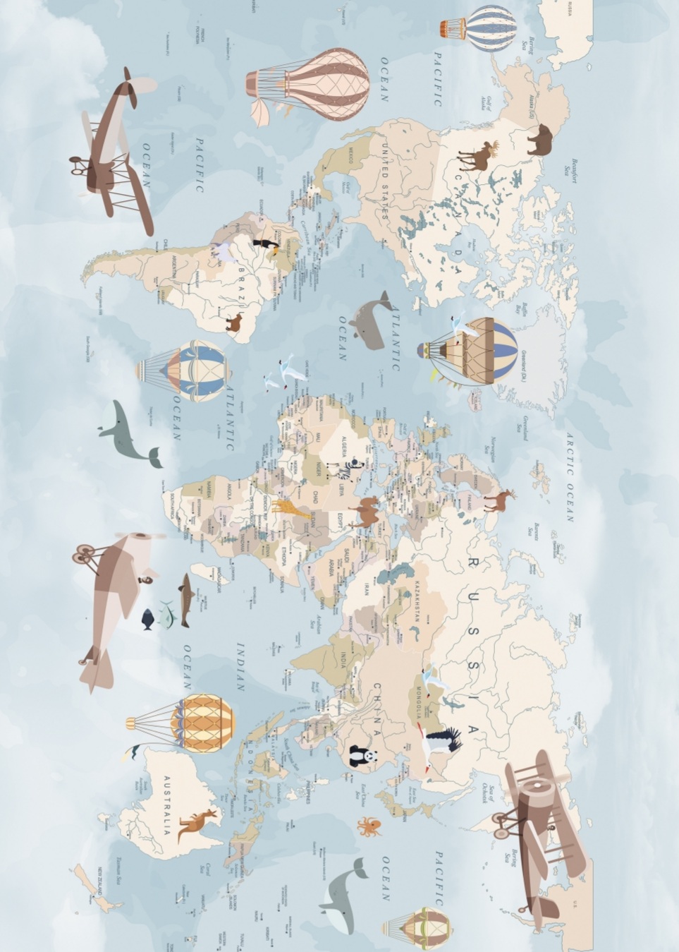 Worldmap light blue, Poster – Bild 5