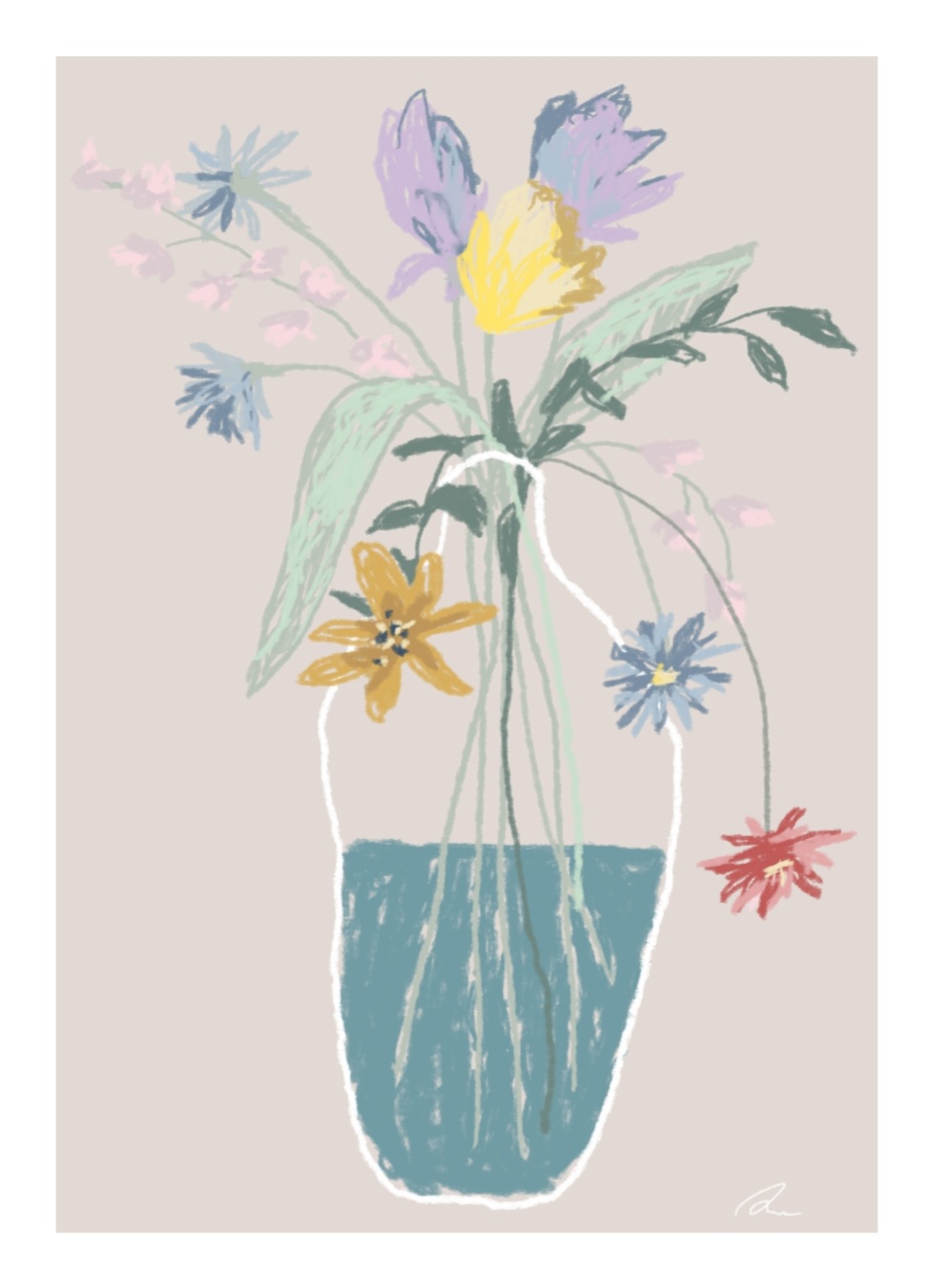 Flowers In vase Grey, Poster – Bild 5