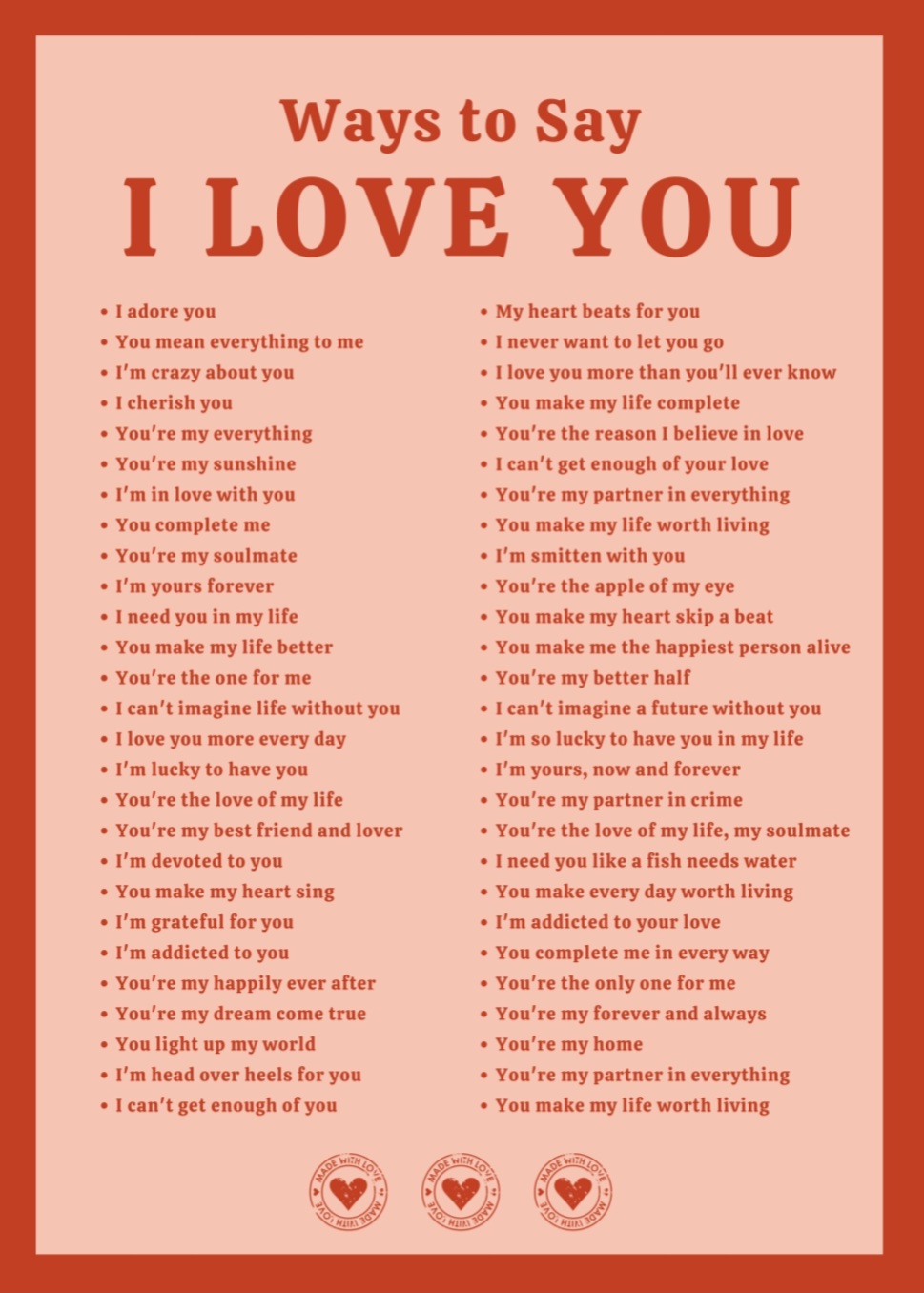Ways to say in love you Poster – Bild 5