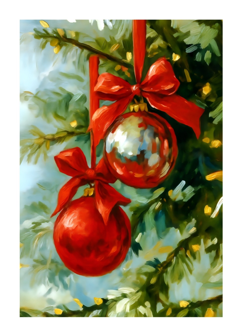 Weihnachtskugeln rot Poster . – Bild 5