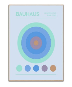 Bauhaus Cirkel Pastel Blau Poster