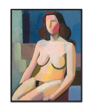 Lundstrøm, den siddende model – Leinwandbild