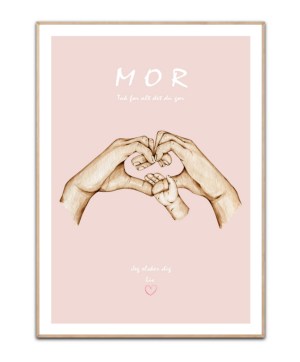 Mama Herz und 1 Kind, frei wählbare Namen und Text