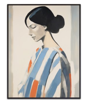 Lara Mai - Woman in stripes – Leinwandbild