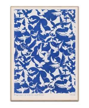 Pigeons in white and blue 1928 - Poster