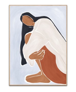 Woman embracing herself Poster