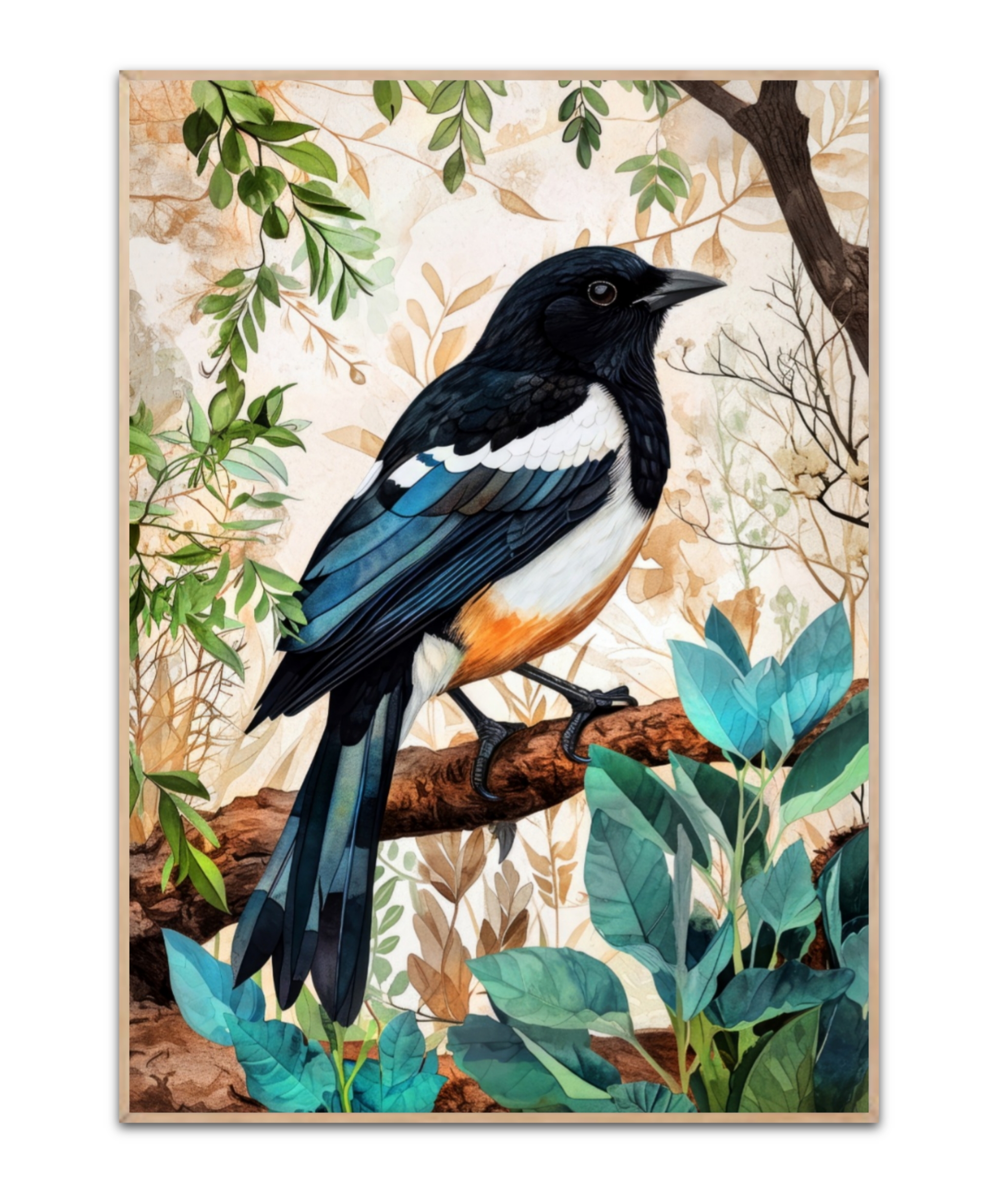 Art Bird Magpie Poster von Justyna Jaszke
