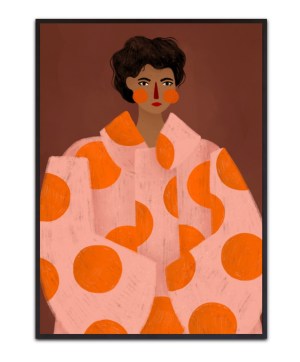 Woman with Dots by Bea Müller – Leinwandbild