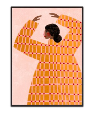 The Woman With the Checked Dress By Bea Müller – Leinwandbild