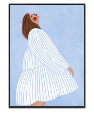 The Woman With the Blue Stripes By Bea Müller – Leinwandbild