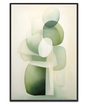 Green Beige Geo 1 By Bilge Paksoylu – Leinwandbild