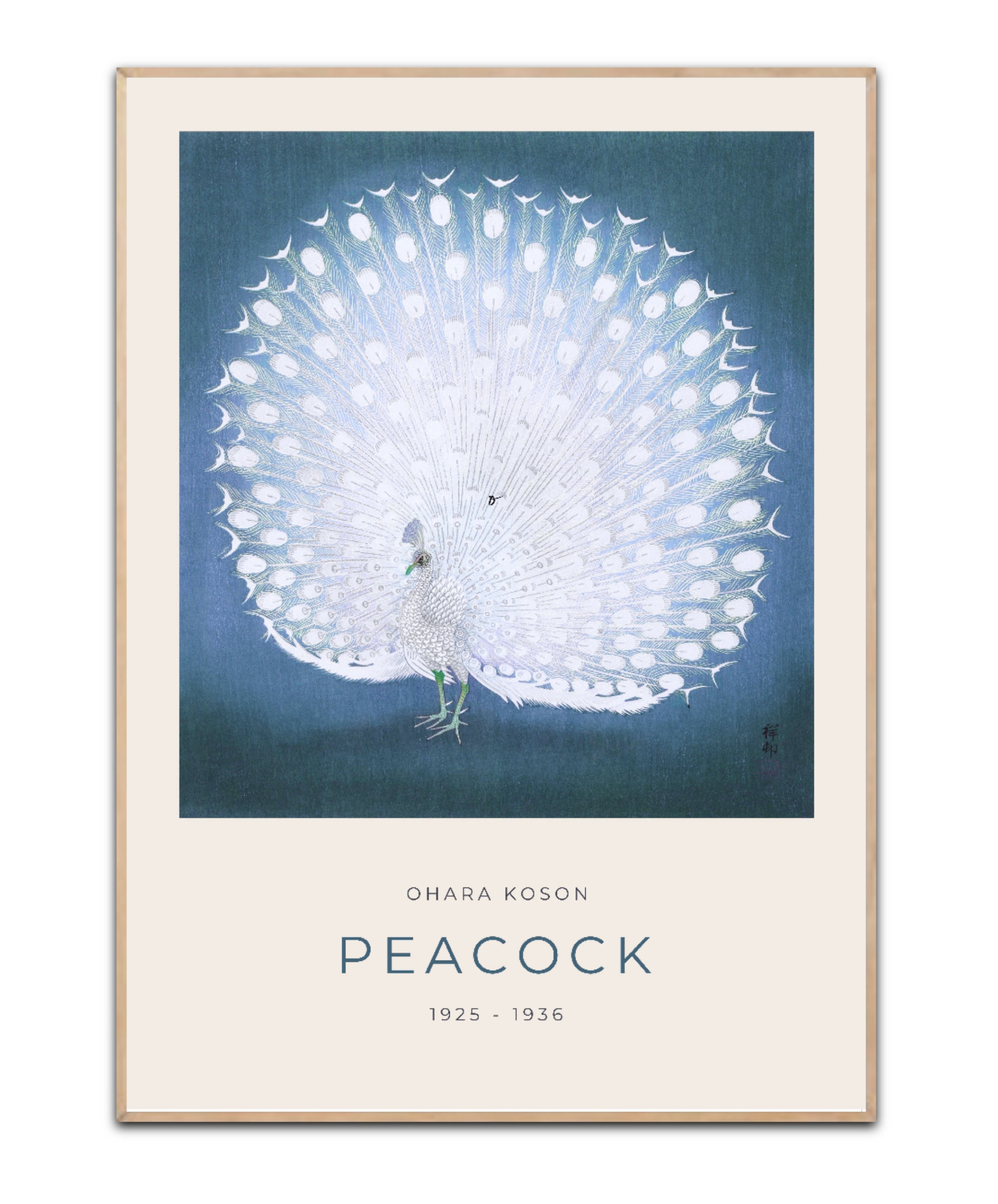 Ohara Koson. Peacock Blue Poster