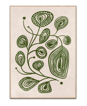 Abstract green leaves Poster