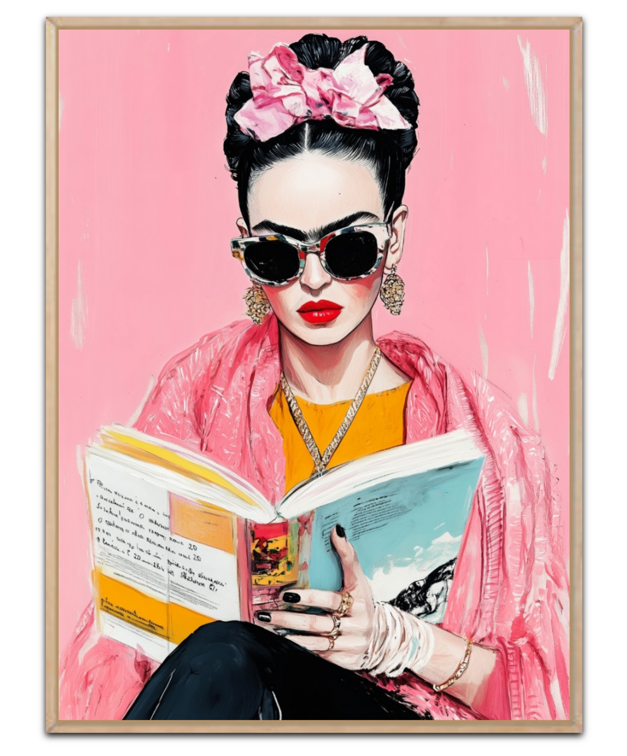 Frida reading a book – Leinwandbild – Bild 2