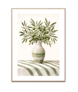 Olive branches in a vase, Poster