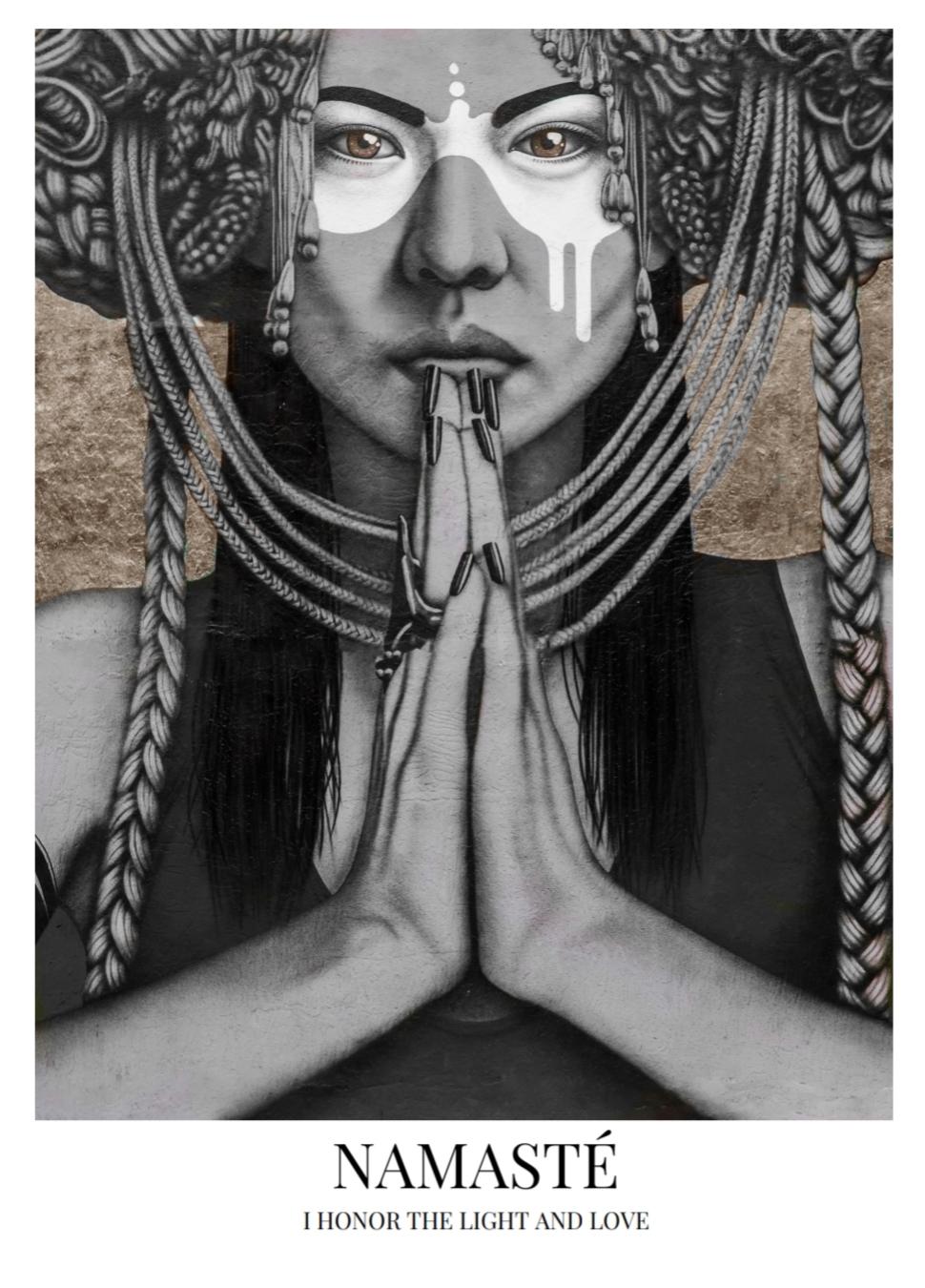 I Honor the light and love brown, Namastè art 50x70 cm, Poster – Bild 3