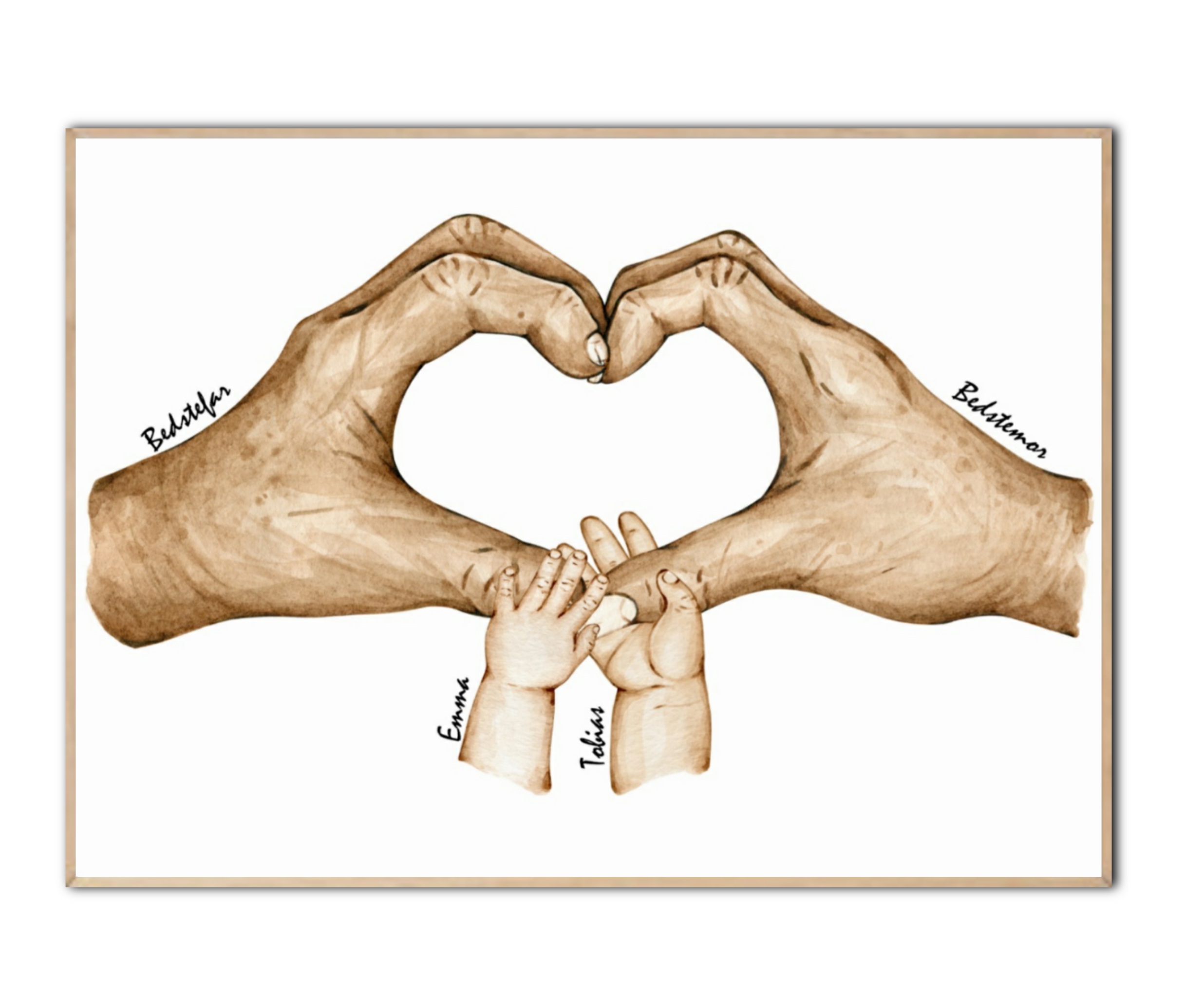 Großeltern Herz - Oma, Opa und 2 Enkelkinder, frei wählbare Namen – Bild 3