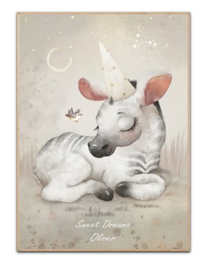 Sweet Dreams Zebra, mit frei wählbarem Namen und Stjernetegn