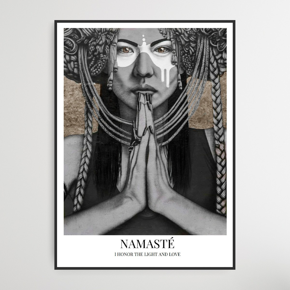 I Honor the light and love brown, Namastè art 50x70 cm, Poster – Bild 2