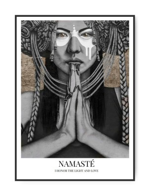 I Honor the light and love brown, Namastè art 50x70 cm, Poster