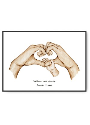 Mama Herz und 1 Kind, frei wählbare Namen und Text