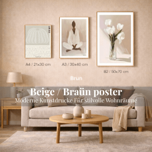 Beige / Braun Poster