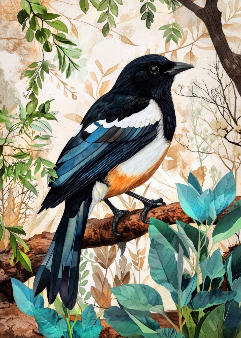 Art Bird Magpie Poster von Justyna Jaszke – Bild 5