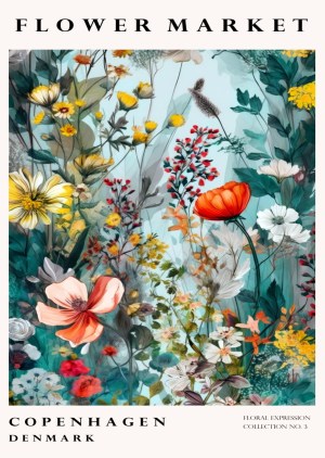 Flower market copenhagen Str. A5 (15x21 cm)